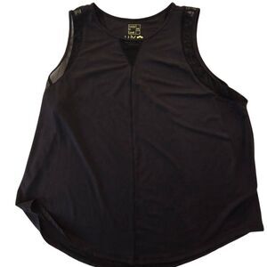 Lucky In Love Womens UV Black Chill Out Tennis Pickleball Tank Top XXL